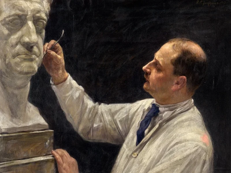1874-Reinhard Paul Junghanns - Lo scultore Arthur Bock nel suo studio